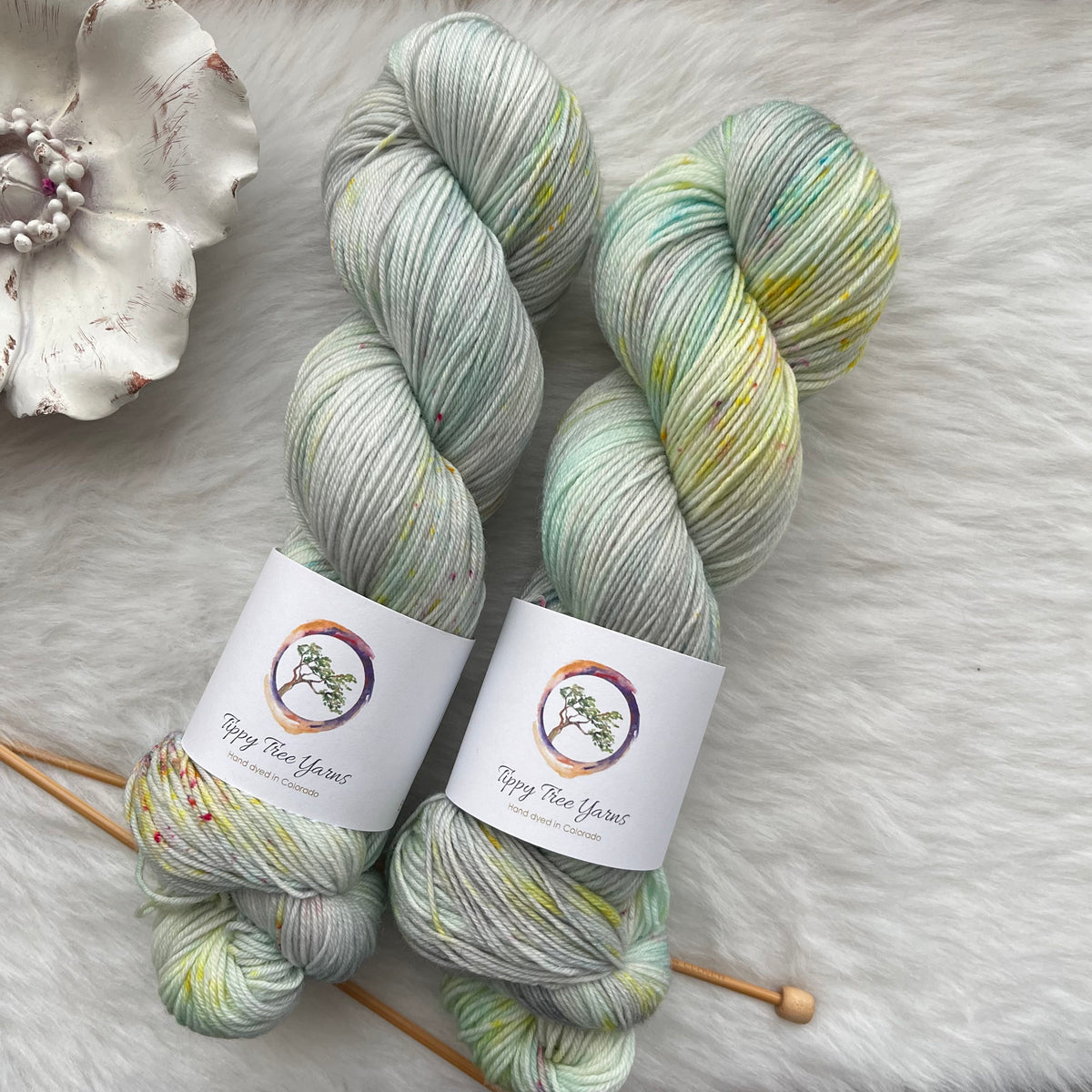 BLOOM FROM WITHIN -Ready to Ship - BFL Sock- Hand Dyed Yarn Skein