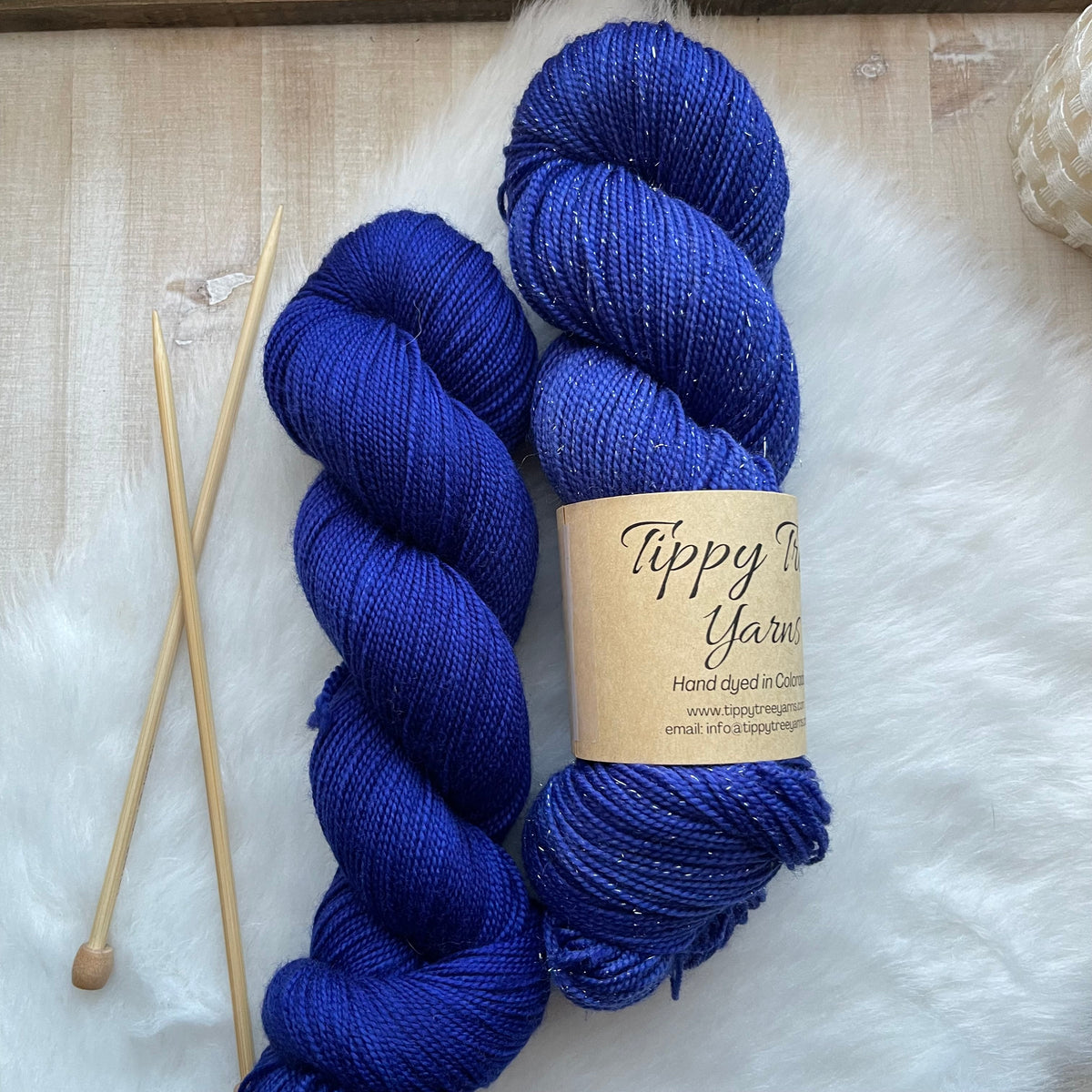 RORY GOES TO YALE - Ready to Ship - Sparkle Sock- Hand Dyed Yarn Skein