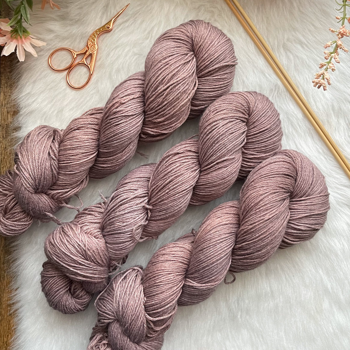 DESERT HILLS - Dyed to Order - FEATHER Wool/Cotton Handdyed Yarn