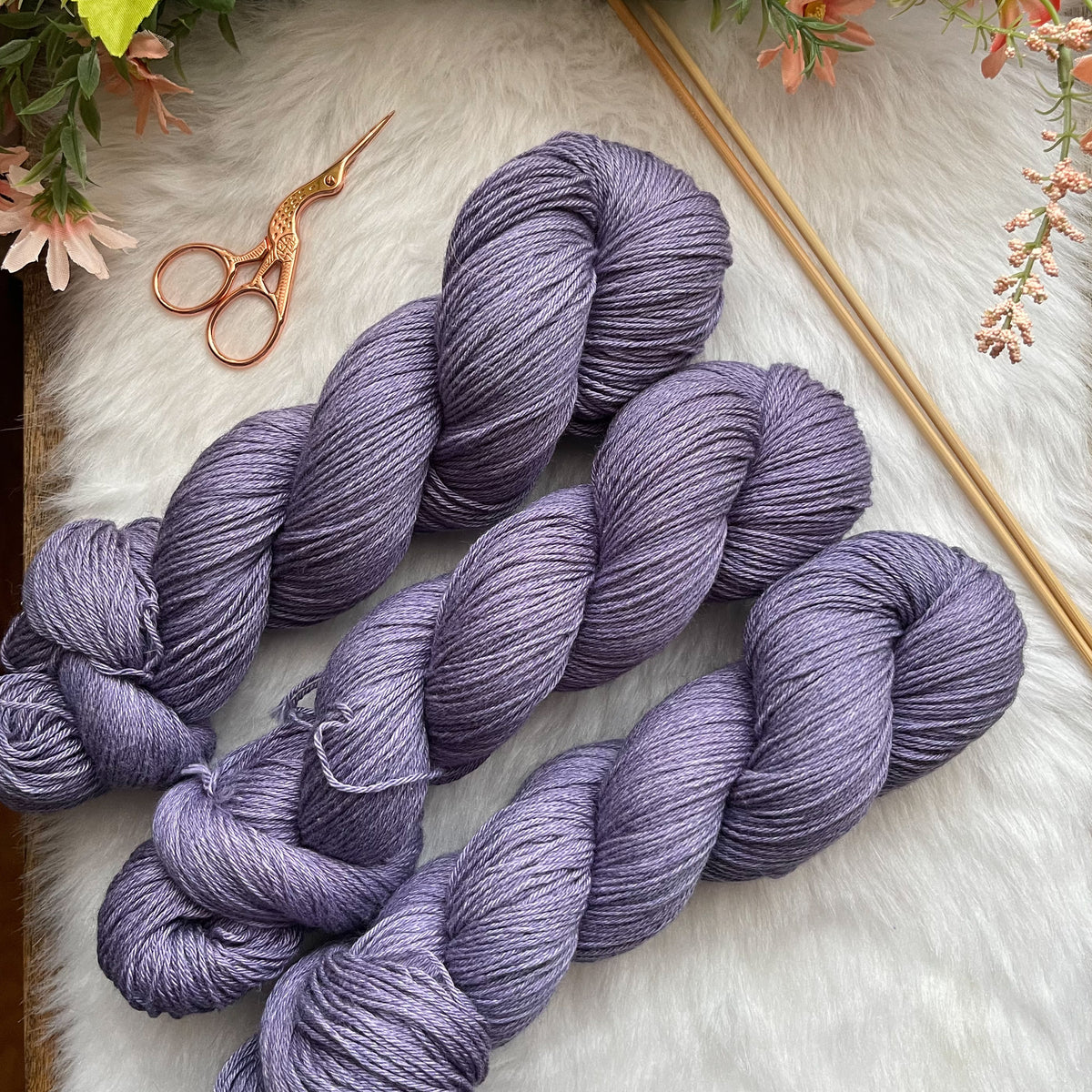 STAR GENTIAN- Dyed to Order - FEATHER Wool/Cotton Handdyed Yarn