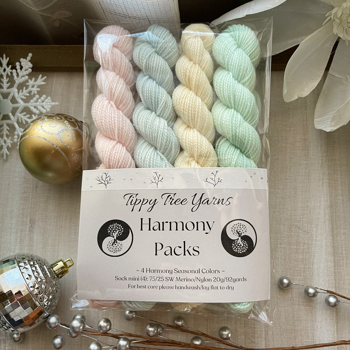 HARMONY MINI PACK- Winter/Holiday- Ready to Ship -Tippy Sock Mini Skein Pack