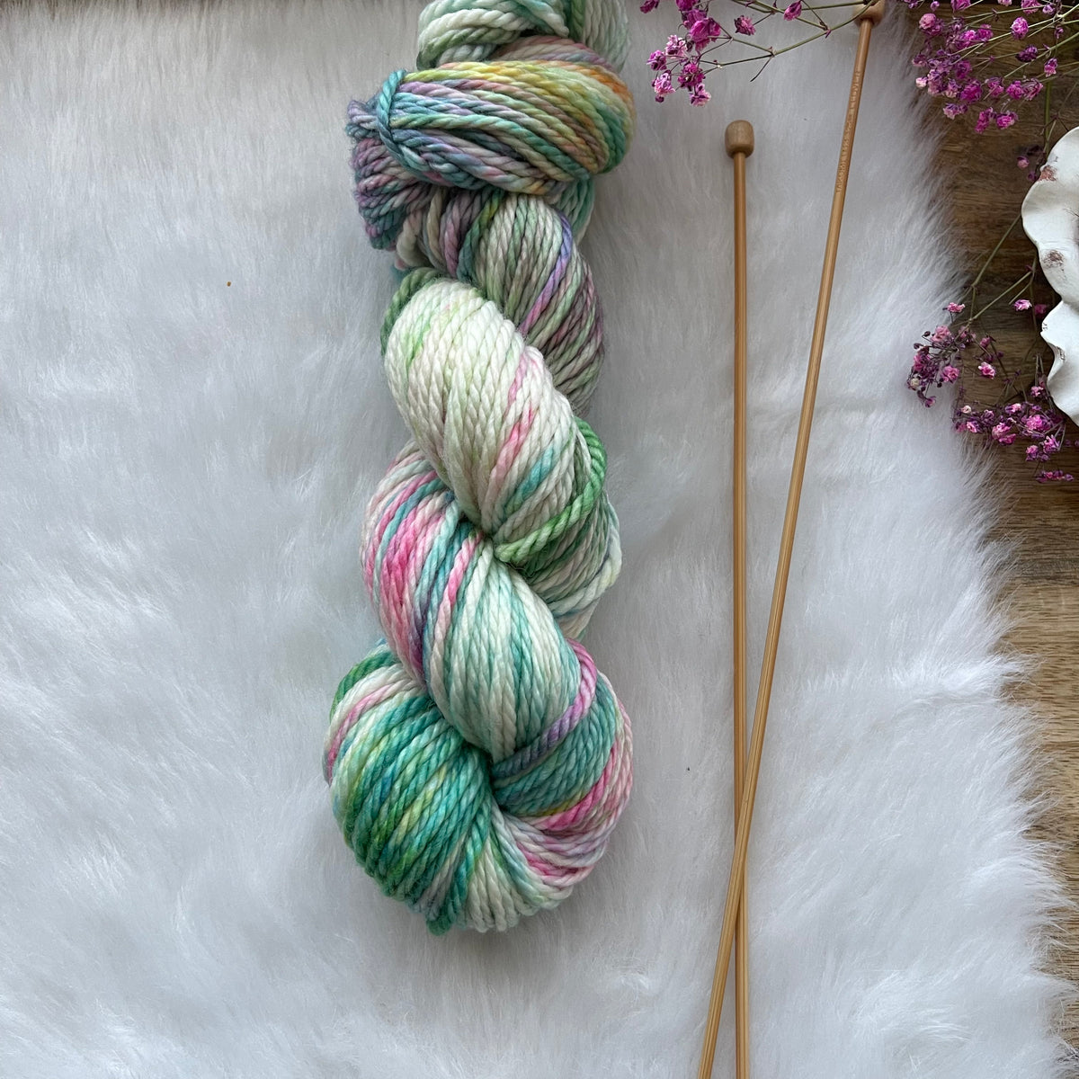 WATERCOLOR BLOOMS- Bulky Skein - Giving Tree Yarns