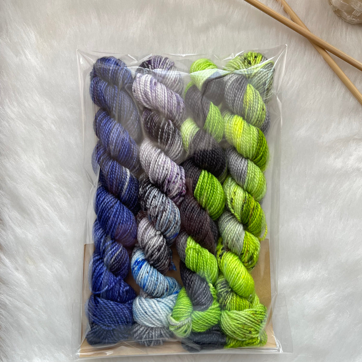 L’IL MINI PACK- READY TO SHIP -Tippy Sock Mini Skein Pack - Purple/Green