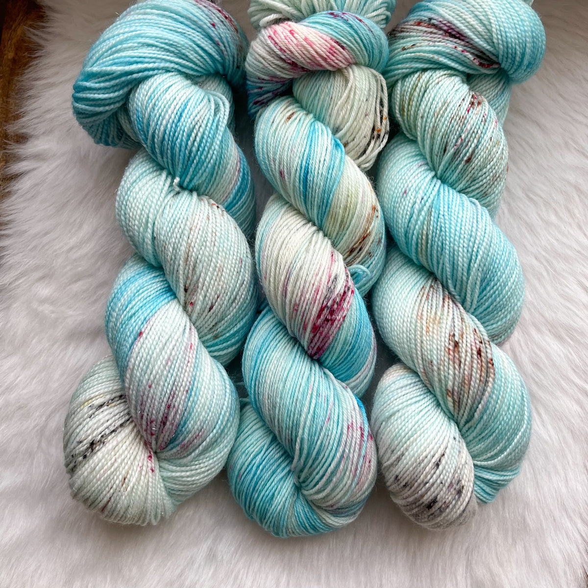 I SMELL SNOW-  Sparkle Sock -Ready to ship -Hand dyed yarn